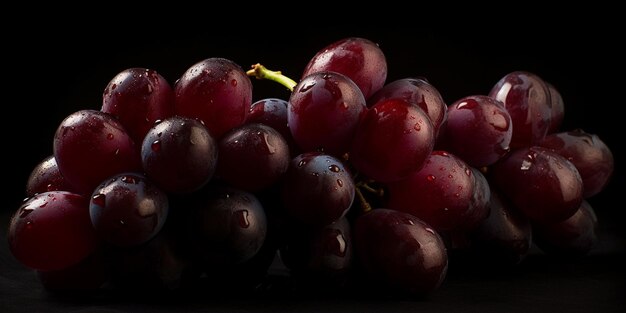 Foto uvas frescas com gotas de água