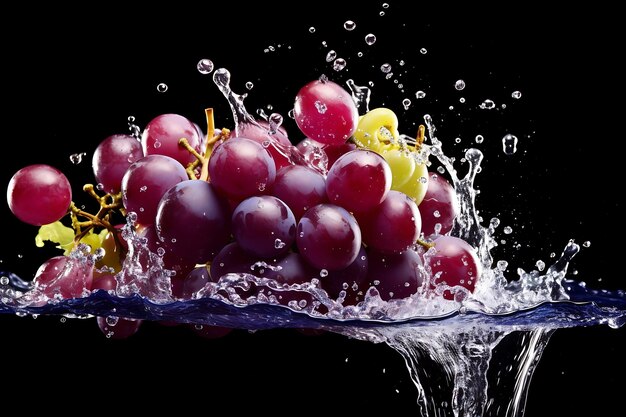 Uvas frescas y un poco de agua.