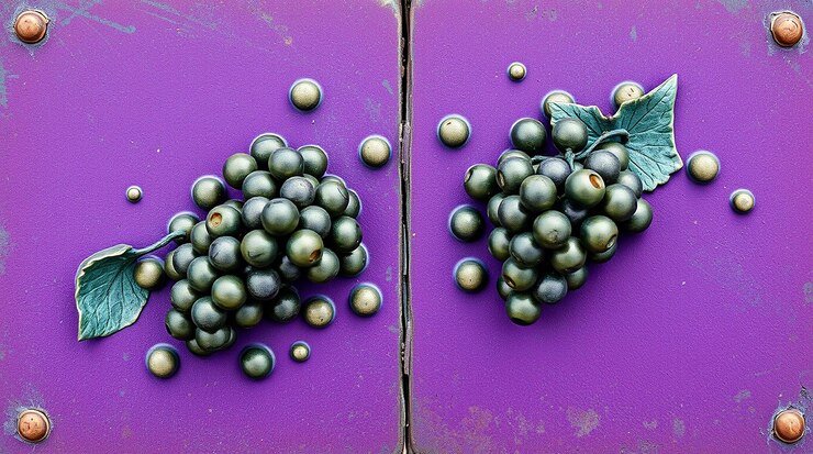 Foto uvas frescas con salpicaduras de agua concepto jugoso y refrescante