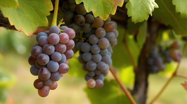 Uvas penduradas na videira na vinha