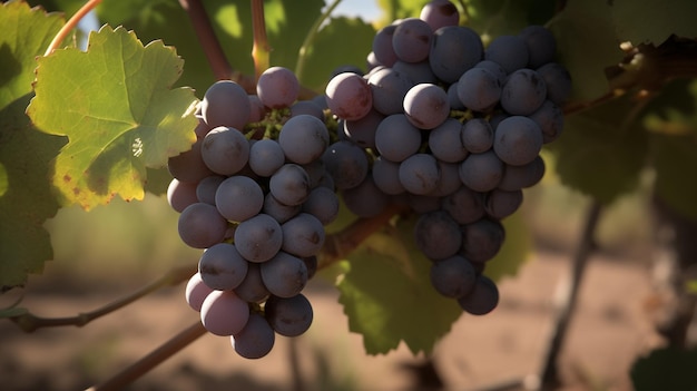 Uvas pretas na vinha Agricultura Colheita de outono