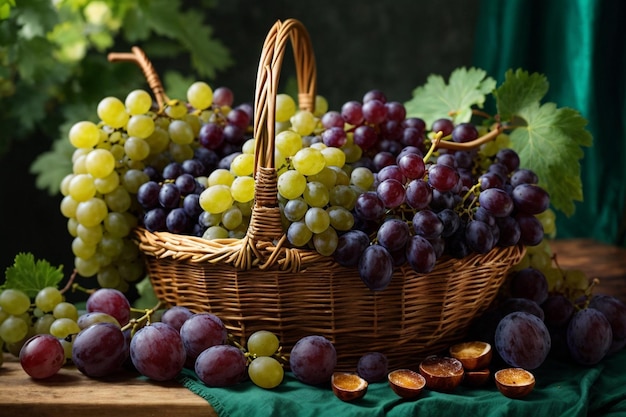 Uvas rojas maduras frescas en viñedos Racimo de uvas en primer plano del viñedo Uvas maduras en el sunli