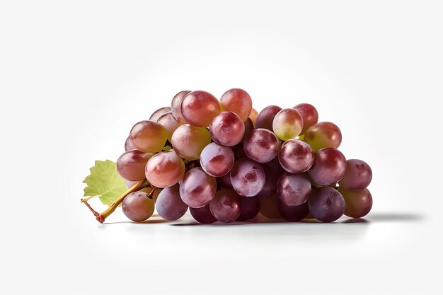 uvas rojas sobre fondo blanco