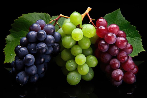 Uvas rojas, verdes y azules