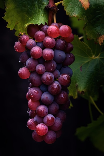 uvas rojas de la vid