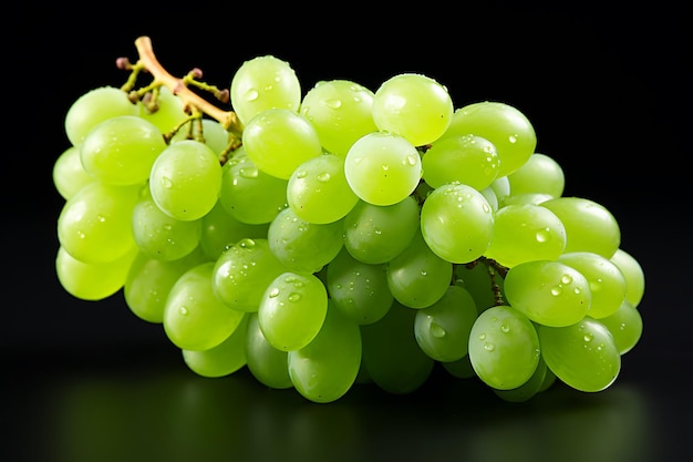 Foto uvas verdes frescas isoladas em fundo branco