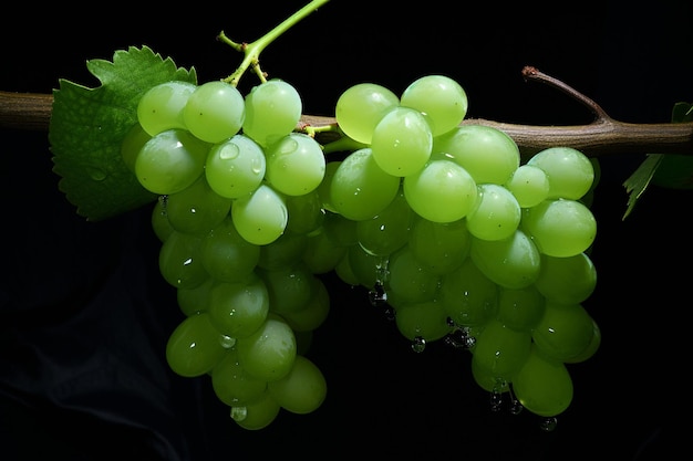 Uvas verdes en una vid