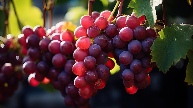Uvas vermelhas maduras