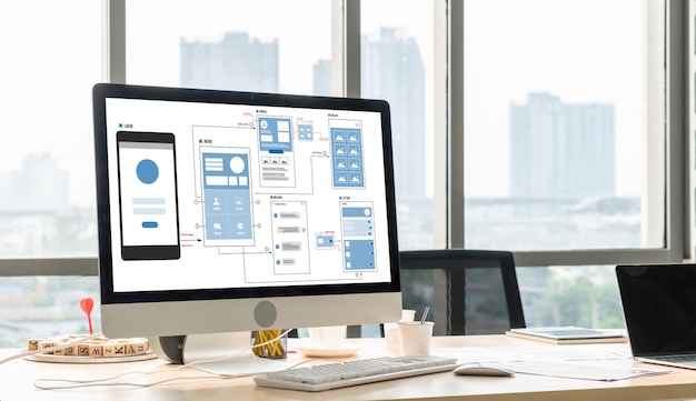 Ux-Ui-Design-Prozess für modische mobile Anwendungen und Websites