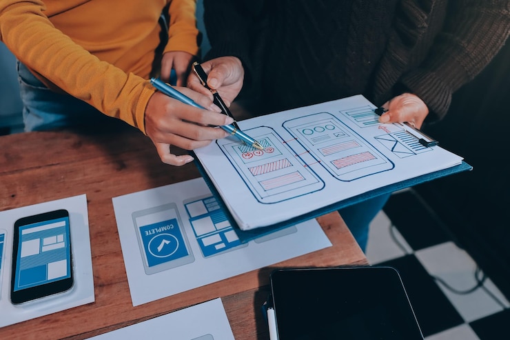 Foto ux ui y tecnología de desarrollo de programación