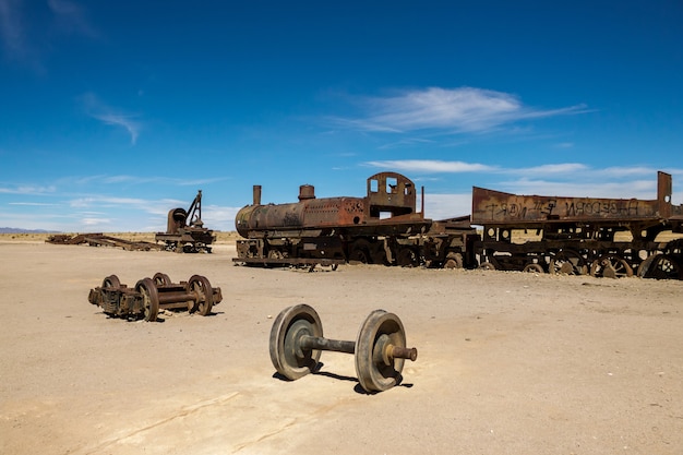 Uyuni rostiger Eisenbahnfriedhof. Eisenbahnfriedhof