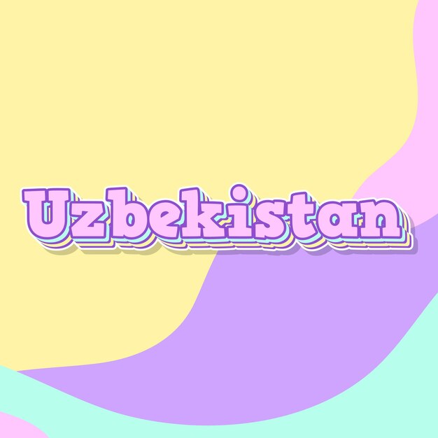 Uzbekistán tipografía diseño 3D texto lindo palabra cool foto de fondo jpg