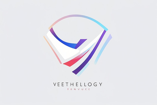 V Diseño abstracto de la tecnología del logotipo