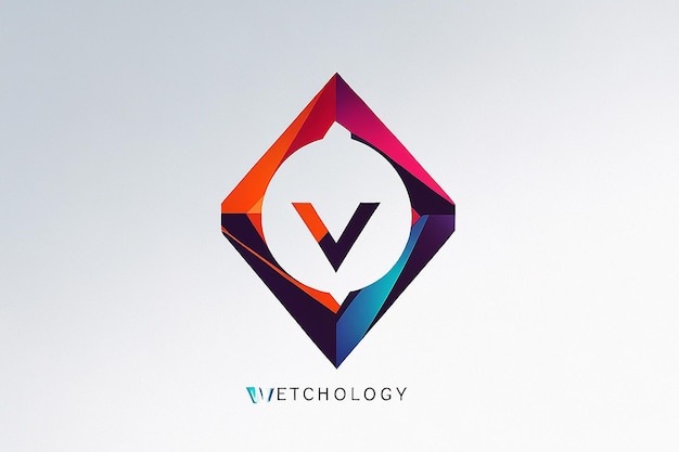 V Diseño abstracto de la tecnología del logotipo