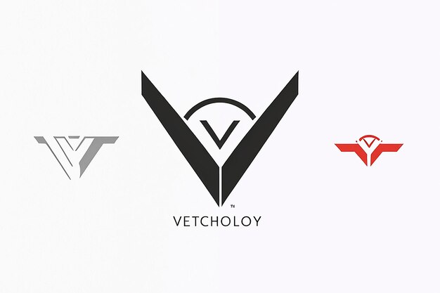V Diseño abstracto de la tecnología del logotipo