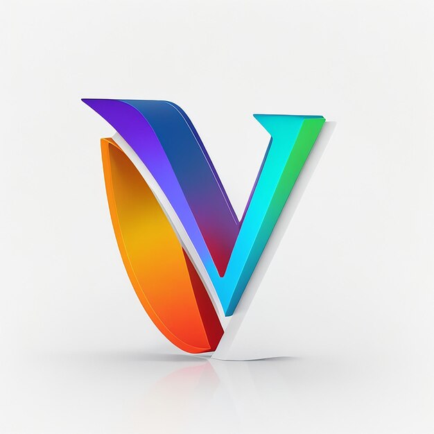 V letra logotipo modelo vetor ícone ilustração design ai gerado