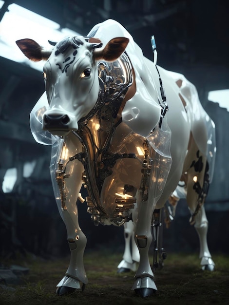 Vaca biomecânica translúcida