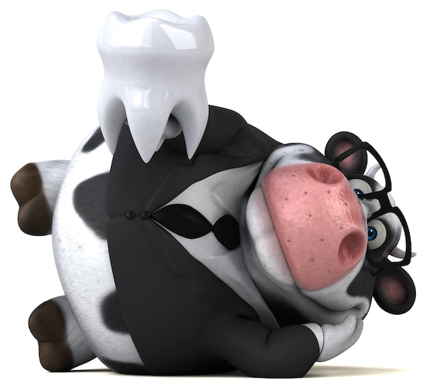 Vaca divertida - ilustração 3D