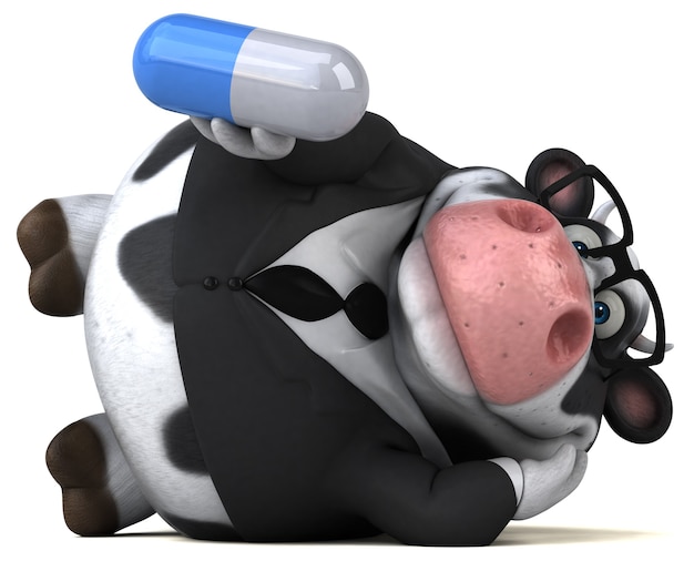 Vaca divertida - ilustração 3D