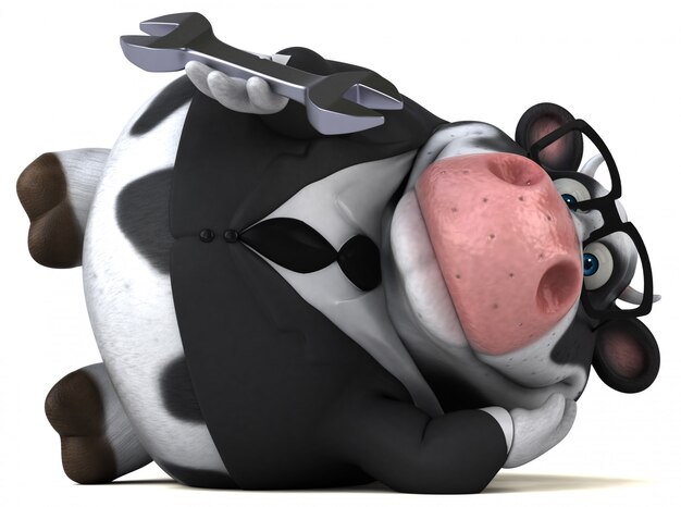 Vaca divertida - ilustração 3D