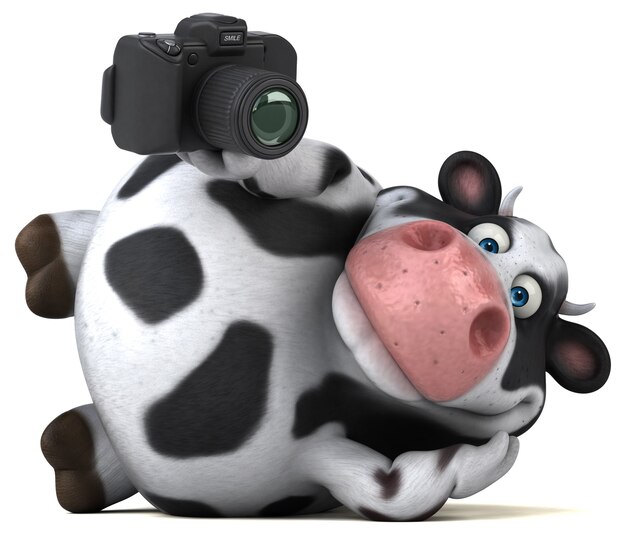 Vaca divertida - ilustração 3D