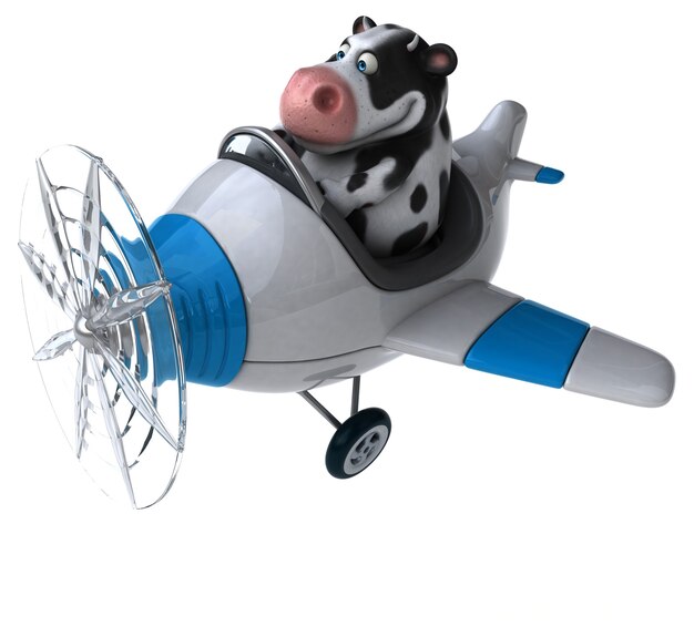 Vaca divertida - ilustração 3D