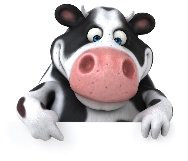 Vaca divertida - ilustração 3d