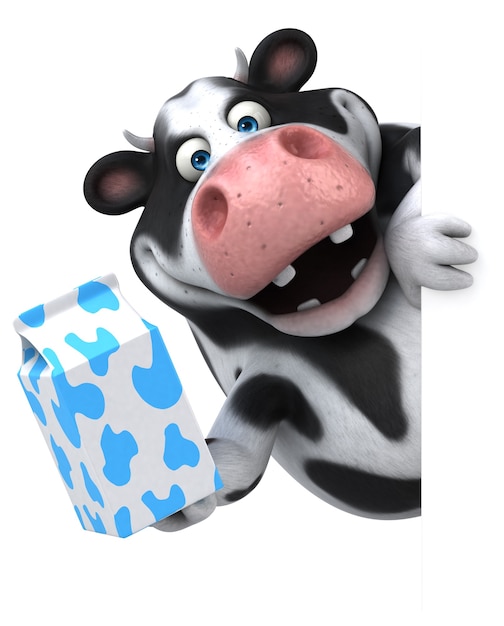 Vaca divertida - ilustração 3D