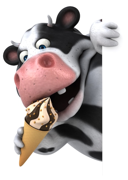 Vaca divertida - ilustração 3D