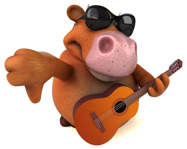 Vaca divertida - ilustração 3d