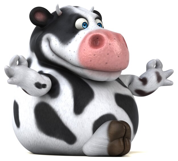 Vaca divertida - ilustração 3D