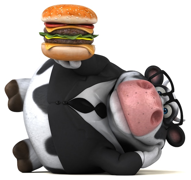 Vaca divertida - Ilustración 3D