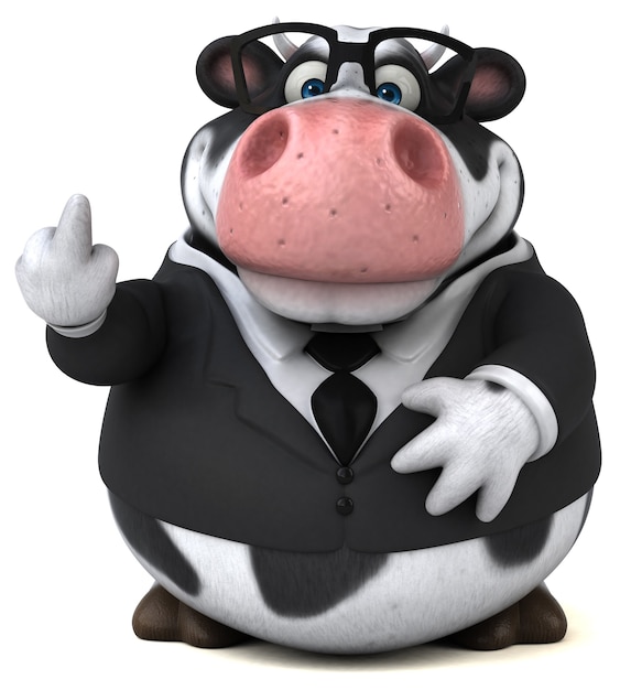 Vaca divertida - Ilustración 3D