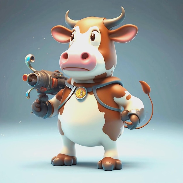 Foto una vaca es un animal de dibujos animados.