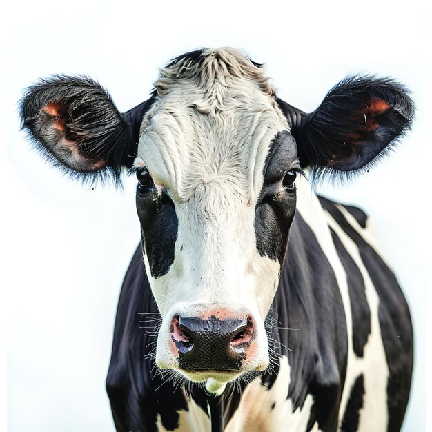Foto una vaca con fondo blanco identificación de trabajo 9d366cb68ec44459af09be1c4a7016d8