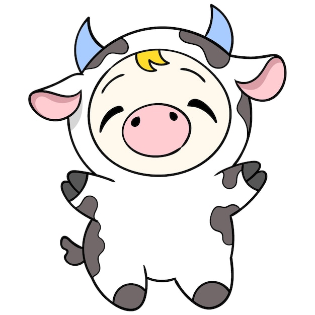 vaca leiteira dançando felizmente para receber a celebração da temporada de colheita