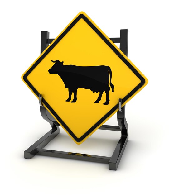 Vaca de señal de tráfico