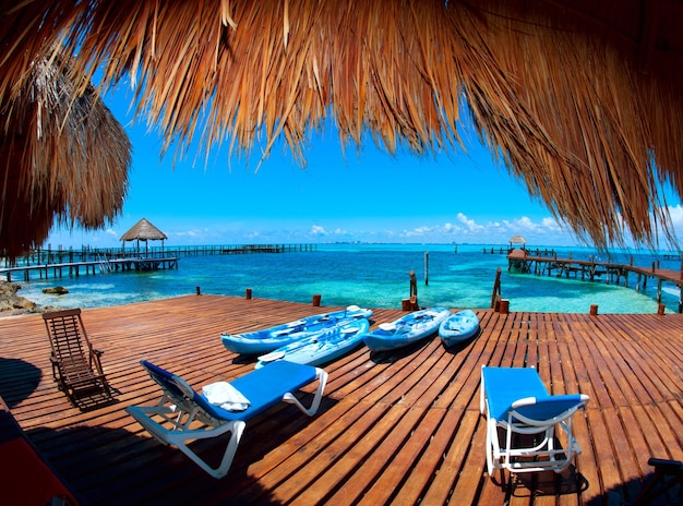 Foto vacaciones en el paraíso tropical de isla mujeres, méxico