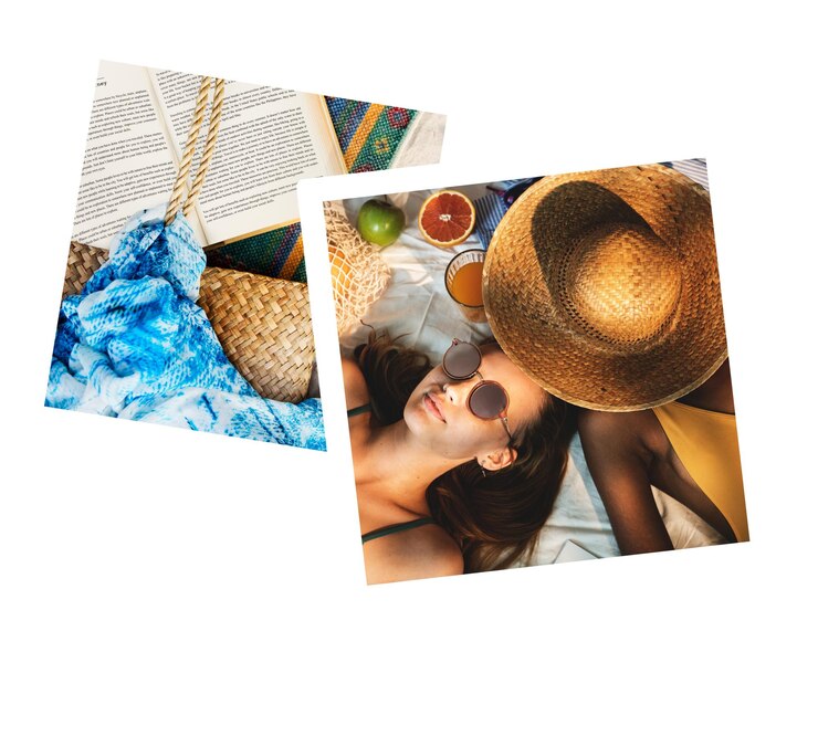 Las vacaciones de verano foto instantánea pegatina png fondo transparente