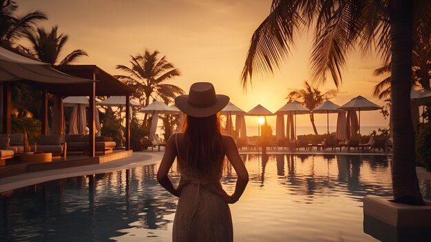 Vacaciones de verano en un hotel de playa de lujo