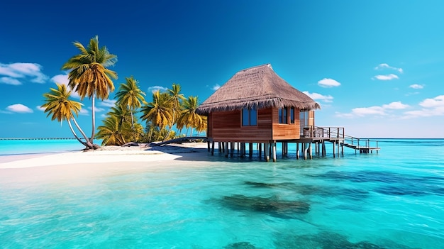 Vacaciones de verano en una isla tropical de las Maldivas IA generativa