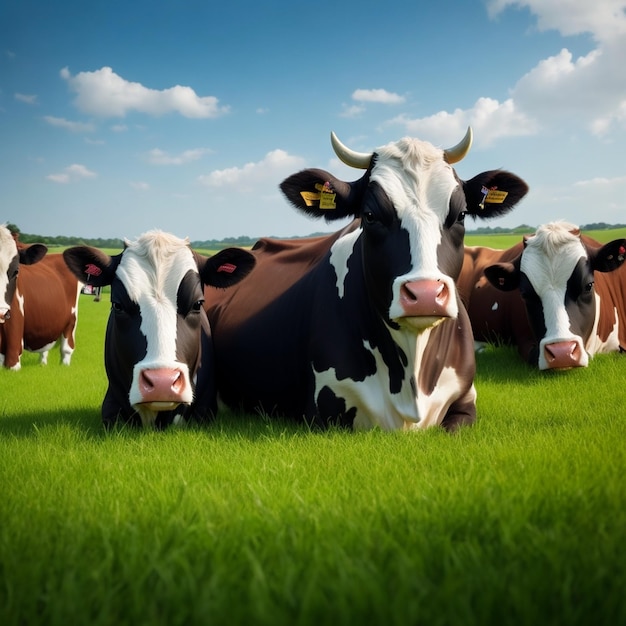 Vacas comiendo hierba