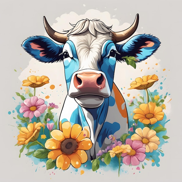 Vacas y flores