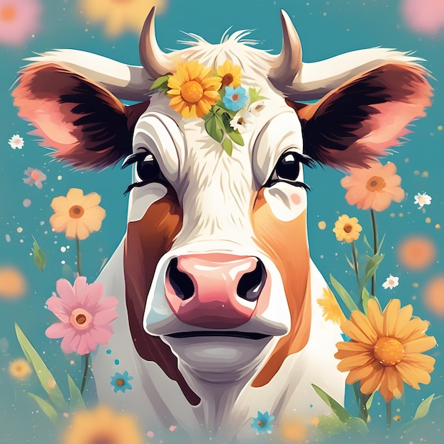 Vacas y flores