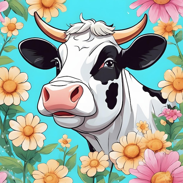 Foto vacas y flores