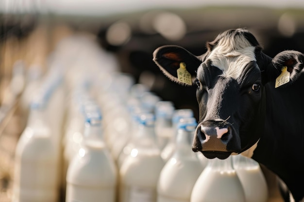 vacas en la industria lechera de la granja