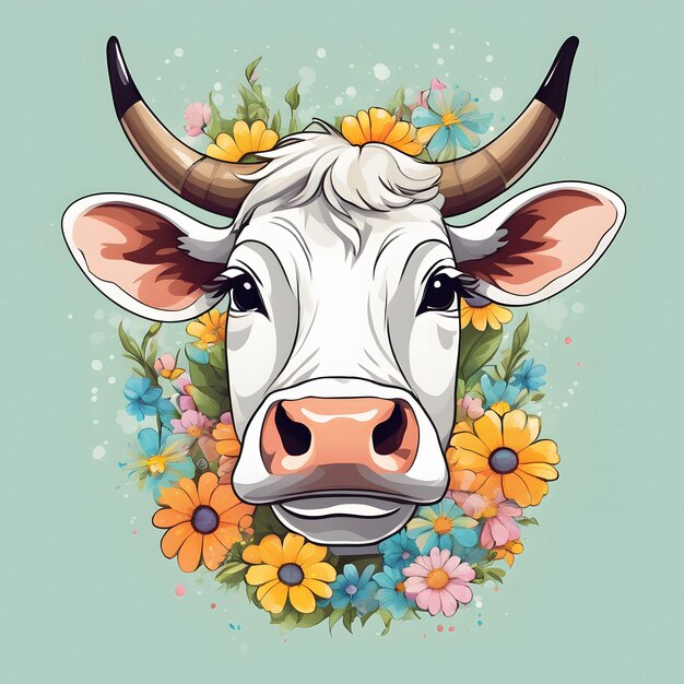 Vacas lecheras y flores.