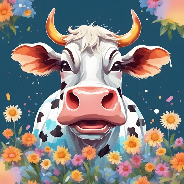 Vacas leiteiras e flores