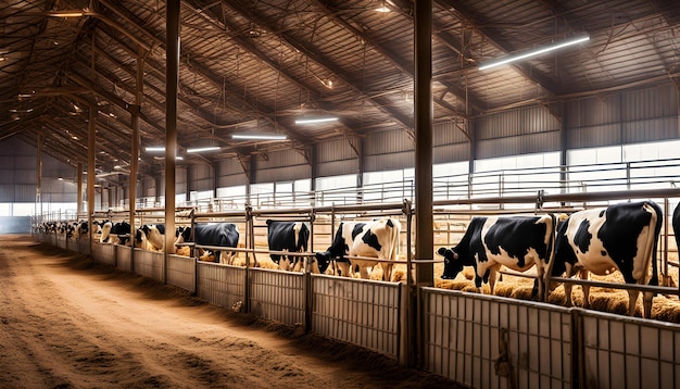 Foto vacas leiteiras saudáveis que beneficiam de larvas restantes