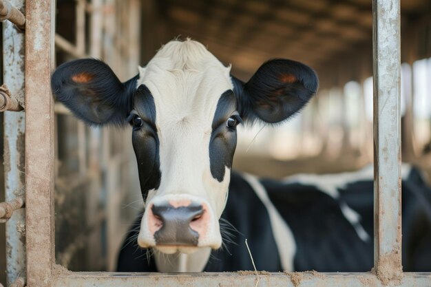 vacas na indústria láctea agrícola